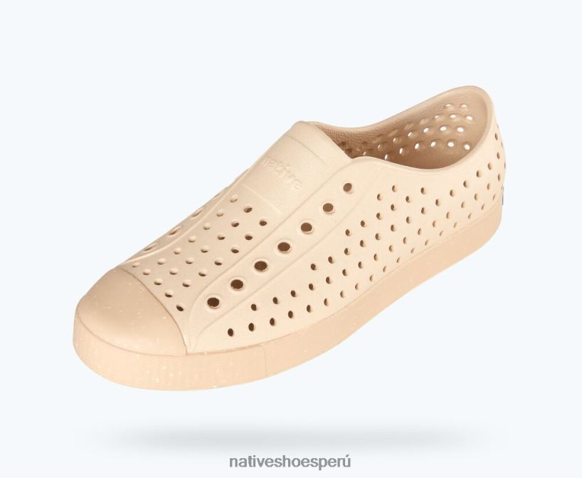 educacion fisica Native Shoes hombres flor de jefferson blanco hueso/ beige soja/ motas de concha HV64F838 calzado