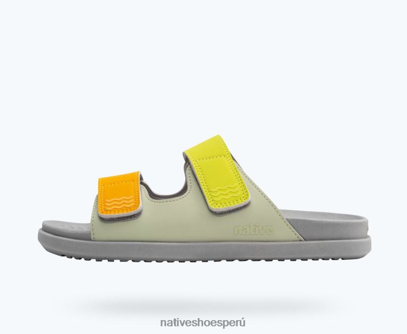 educacion fisica Native Shoes hombres frankie sugarlite correas de viaje verde té/ gris paloma/ chartreuse HV64F84 calzado