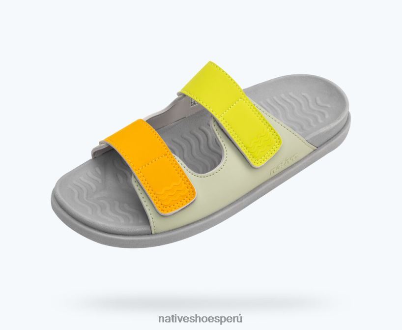 educacion fisica Native Shoes hombres frankie sugarlite correas de viaje verde té/ gris paloma/ chartreuse HV64F84 calzado