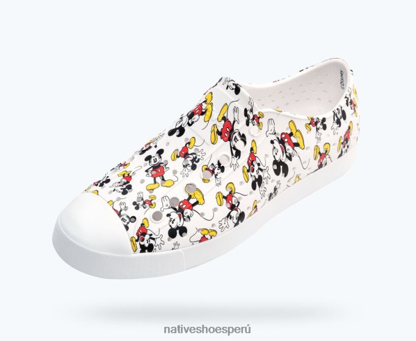 educacion fisica Native Shoes hombres impresión jefferson disney Blanco concha/Estampado integral de Mickey HV64F867 calzado