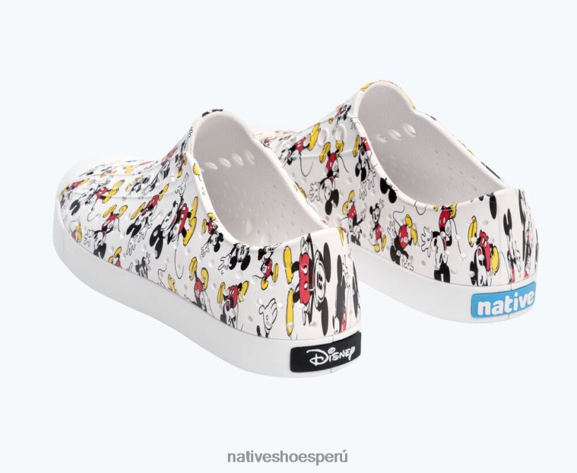 educacion fisica Native Shoes hombres impresión jefferson disney Blanco concha/Estampado integral de Mickey HV64F867 calzado
