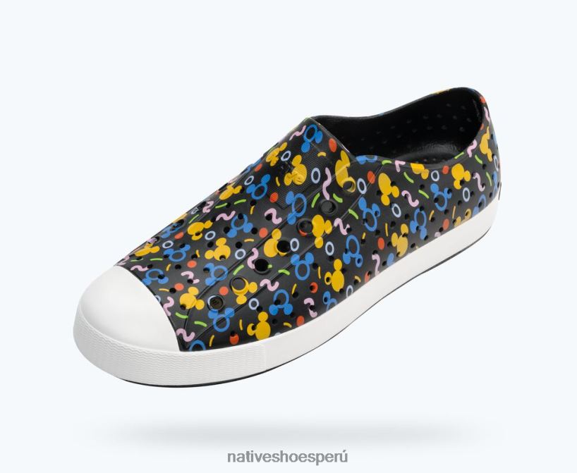 educacion fisica Native Shoes hombres impresión jefferson disney Jiffy negro/blanco concha/confeti rad HV64F870 calzado