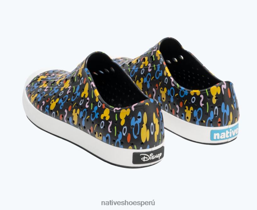 educacion fisica Native Shoes hombres impresión jefferson disney Jiffy negro/blanco concha/confeti rad HV64F870 calzado