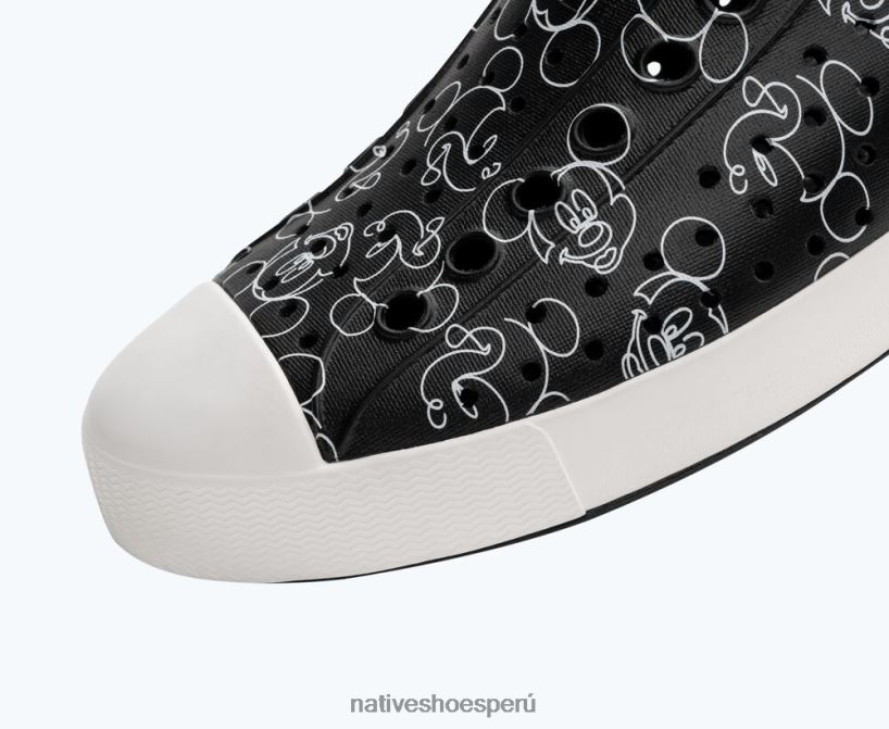 educacion fisica Native Shoes hombres impresión jefferson disney Jiffy negro/blanco concha/mickey doodle por todas partes HV64F868 calzado