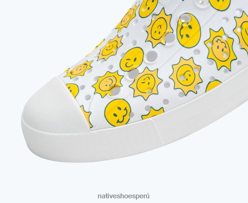 educacion fisica Native Shoes hombres impresión sugarlite jefferson blanco concha/ impermeable sunsmile HV64F822 calzado