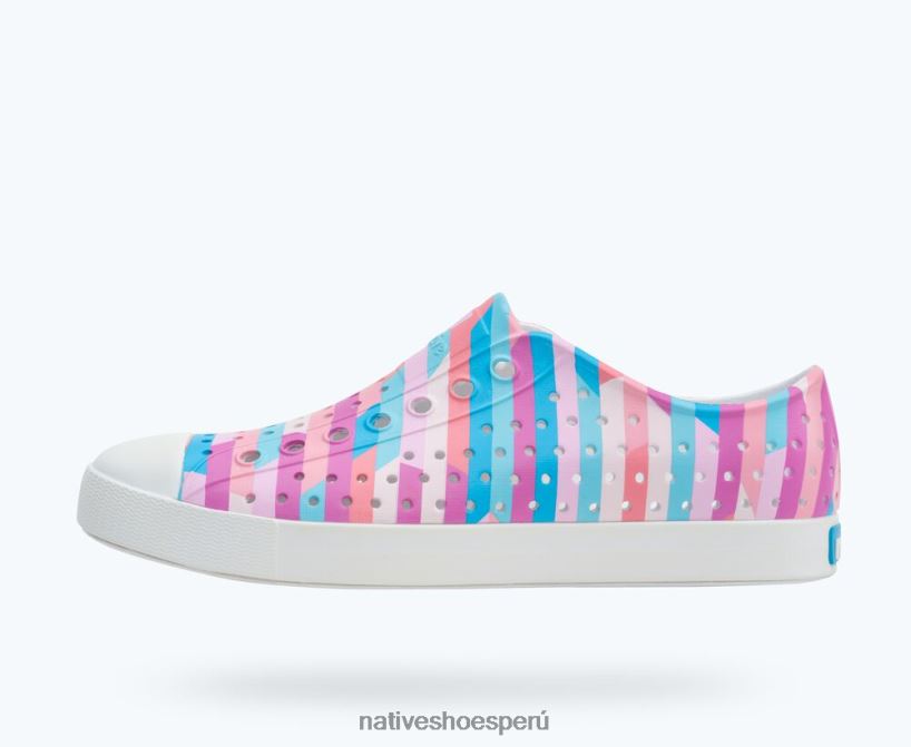 blanco concha/multi rayas pastel 2