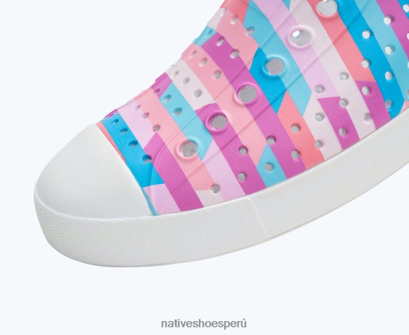 educacion fisica Native Shoes hombres impresión sugarlite jefferson blanco concha/multi rayas pastel 2 HV64F819 calzado