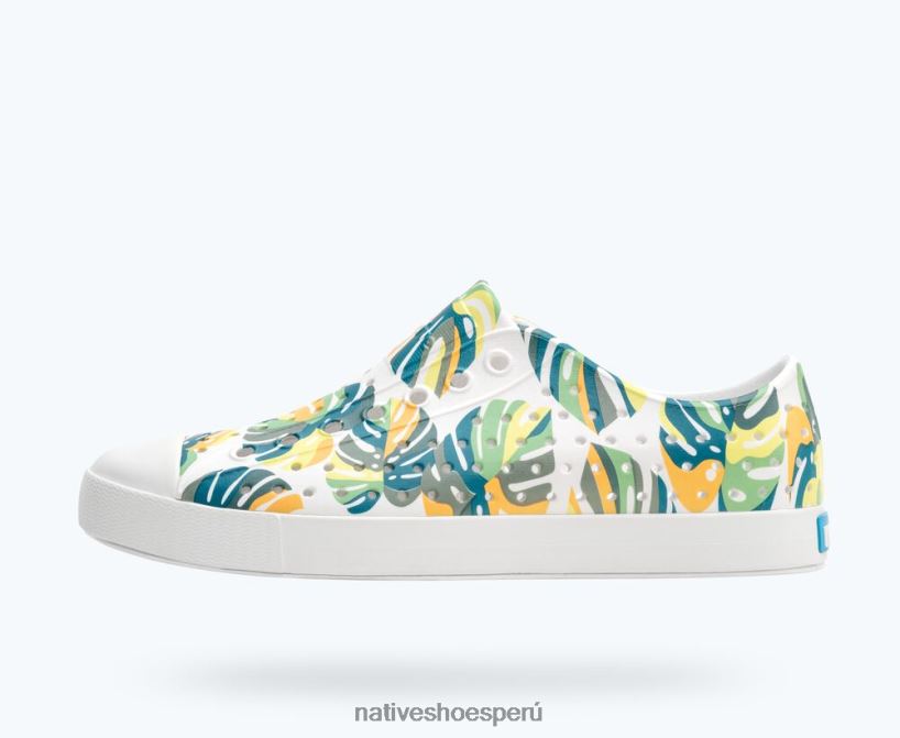 educacion fisica Native Shoes hombres impresión sugarlite jefferson cáscara blanca/ follaje caramelo HV64F832 calzado