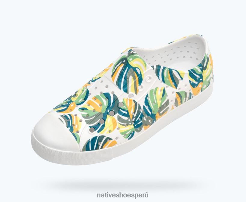 educacion fisica Native Shoes hombres impresión sugarlite jefferson cáscara blanca/ follaje caramelo HV64F832 calzado