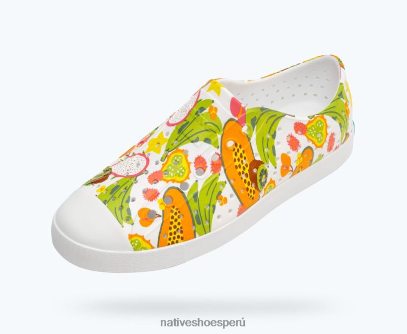 educacion fisica Native Shoes hombres impresión sugarlite jefferson cáscara blanca/deslumbrante frutas tropicales HV64F856 calzado