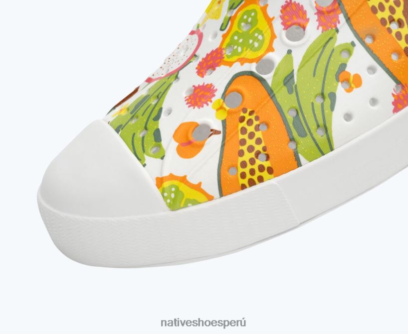 educacion fisica Native Shoes hombres impresión sugarlite jefferson cáscara blanca/deslumbrante frutas tropicales HV64F856 calzado
