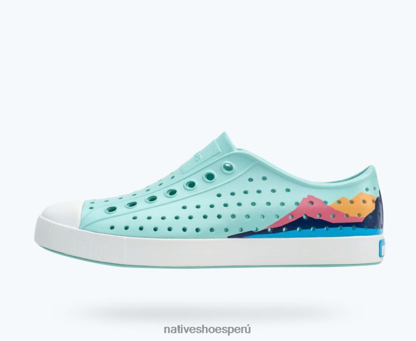 educacion fisica Native Shoes mujer bloque jefferson azul hortensia/ azul costero/ bloque de montaña de regata HV64F875 calzado