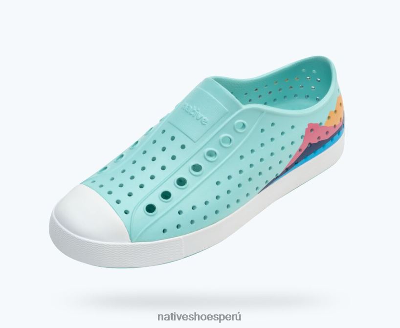 educacion fisica Native Shoes mujer bloque jefferson azul hortensia/ azul costero/ bloque de montaña de regata HV64F875 calzado