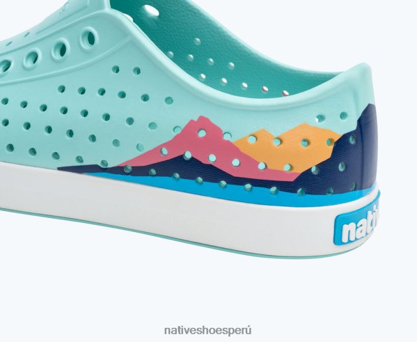 educacion fisica Native Shoes mujer bloque jefferson azul hortensia/ azul costero/ bloque de montaña de regata HV64F875 calzado