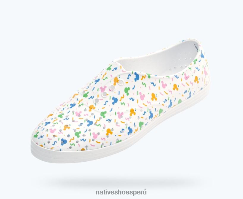 educacion fisica Native Shoes mujer jericó disney impresión confeti rad blanco/pastel HV64F882 calzado