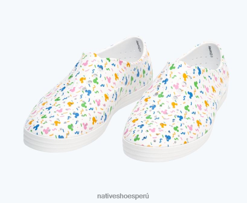 educacion fisica Native Shoes mujer jericó disney impresión confeti rad blanco/pastel HV64F882 calzado