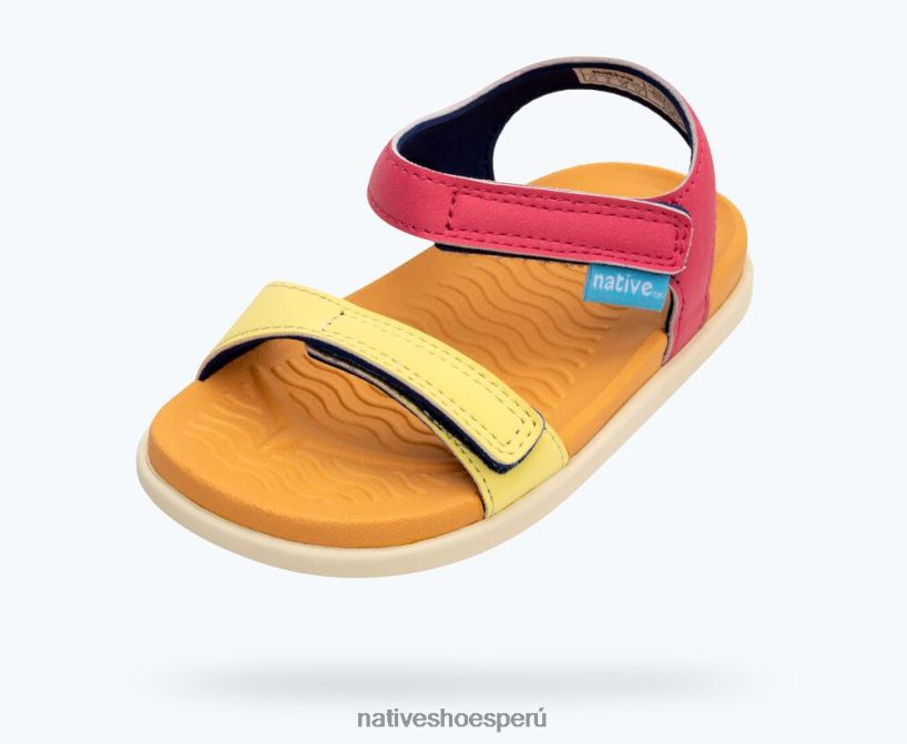 educacion fisica Native Shoes niños bloque charley sugarlite mañana deslumbrante/ naranja papaya/ blanco hueso HV64F884 calzado