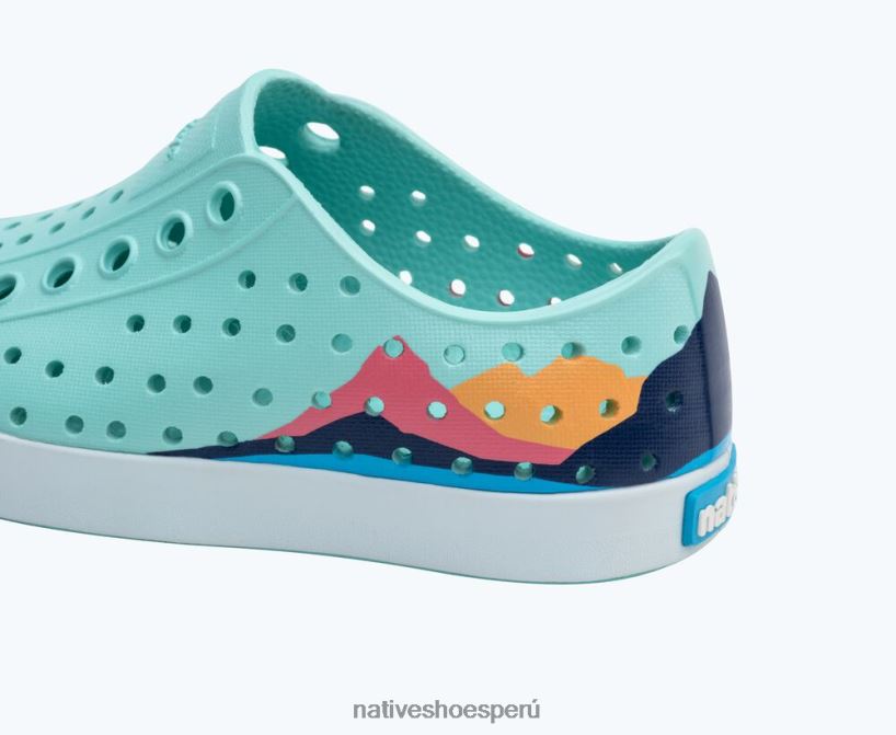 educacion fisica Native Shoes niños bloque jefferson azul hortensia/ azul costero/ bloque de montaña de regata HV64F8196 calzado