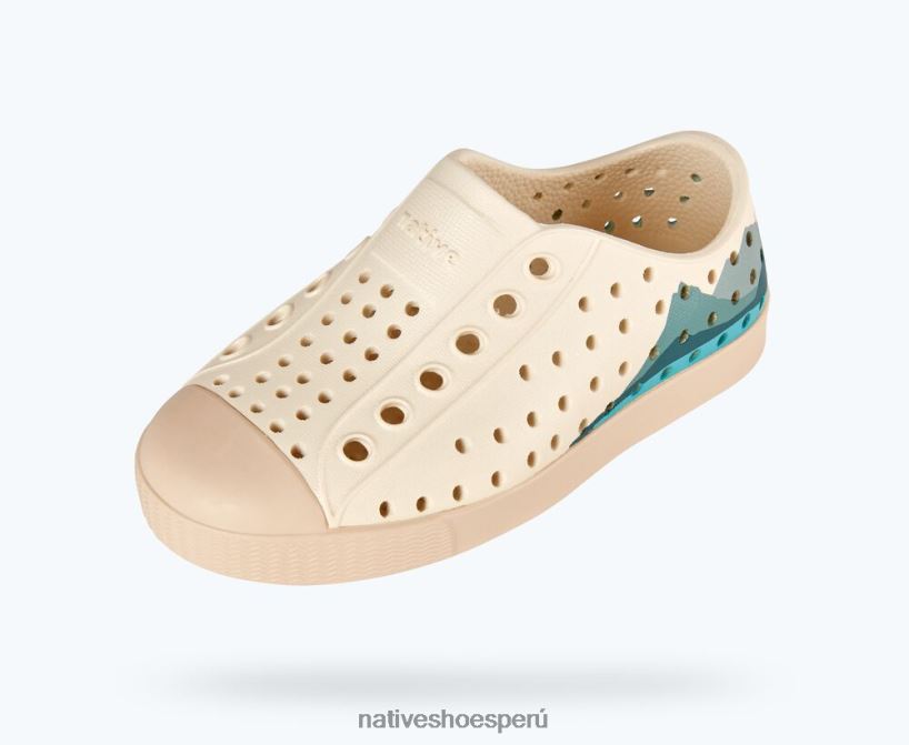 educacion fisica Native Shoes niños bloque jefferson blanco hueso/ beige soja/ folio mountain block HV64F8247 calzado