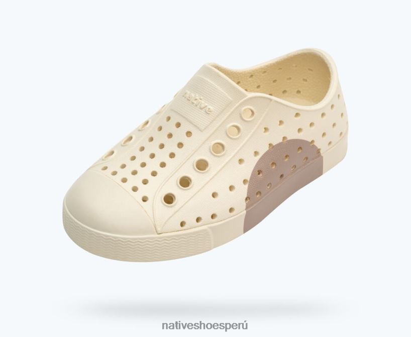 educacion fisica Native Shoes niños bloque jefferson blanco hueso/ círculo lino HV64F8229 calzado