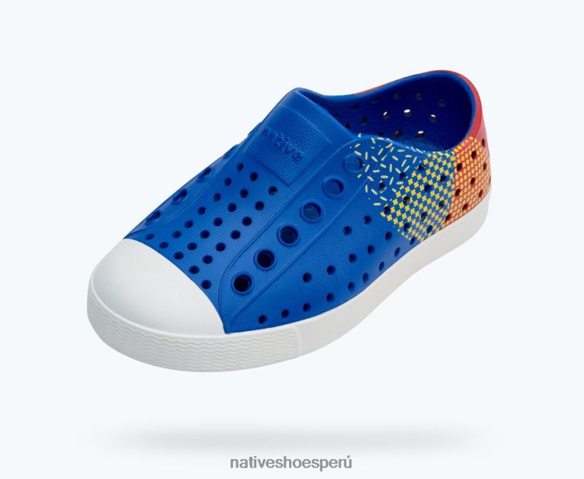 educacion fisica Native Shoes niños bloque jefferson sugarlite bloque de apio azul ultravioleta/blanco concha/hiper fresia HV64F8210 calzado