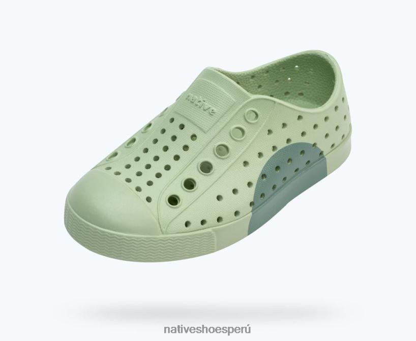 educacion fisica Native Shoes niños bloque jefferson verde té/verde lago HV64F8212 calzado