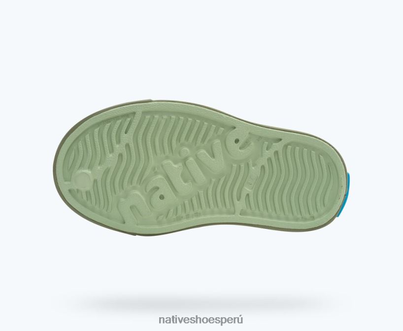 educacion fisica Native Shoes niños bloque jefferson verde té/verde lago/bloque de montaña del cráter HV64F8188 calzado