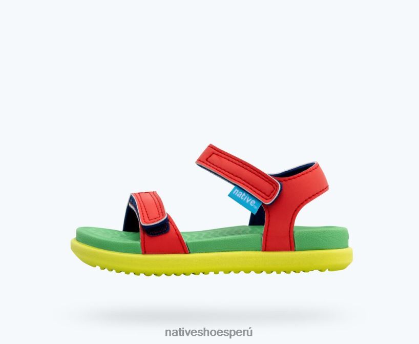 educacion fisica Native Shoes niños charley sugarlite hiperrojo/verde caramelo/verde apio HV64F892 calzado