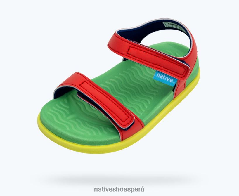 educacion fisica Native Shoes niños charley sugarlite hiperrojo/verde caramelo/verde apio HV64F892 calzado