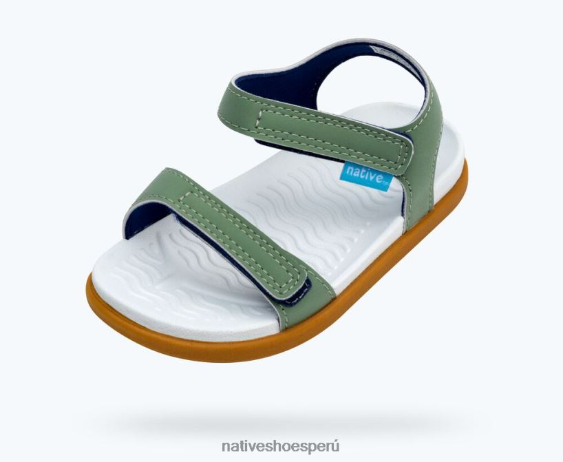 educacion fisica Native Shoes niños charley sugarlite verde lago/blanco concha/marrón caramelo HV64F8111 calzado