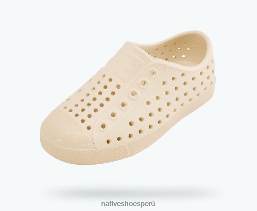 educacion fisica Native Shoes niños flor de jefferson blanco hueso/ beige soja/ motas de concha HV64F8164 calzado