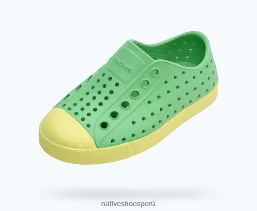 educacion fisica Native Shoes niños flor de jefferson verde caramelo/ verde apio/ motas de concha HV64F8180 calzado
