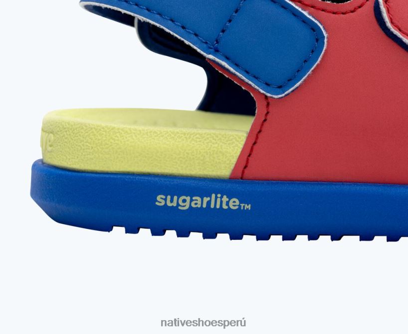 educacion fisica Native Shoes niños frankie sugarlite azul descansando/ verde apio/ azul uv/ hiper correa uv HV64F885 calzado