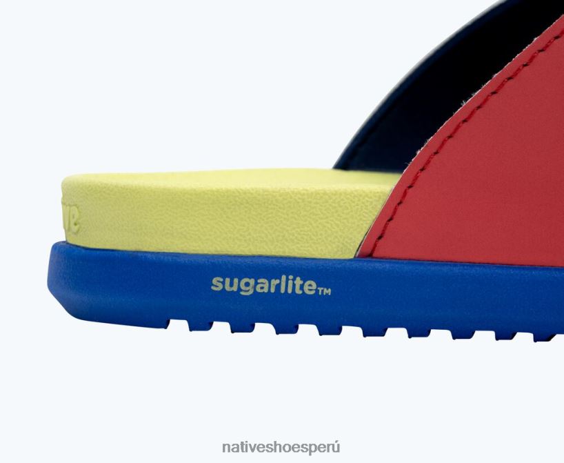 educacion fisica Native Shoes niños frankie sugarlite junior azul descansando/ verde apio/ azul uv/ hiper correa uv HV64F886 calzado