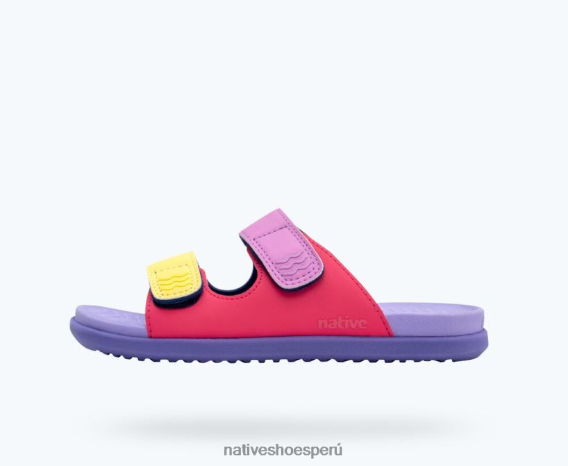 educacion fisica Native Shoes niños frankie sugarlite junior rosa deslumbrante/púrpura curativo/púrpura neblina/correa de bayas de invierno matutinas HV64F891 calzado