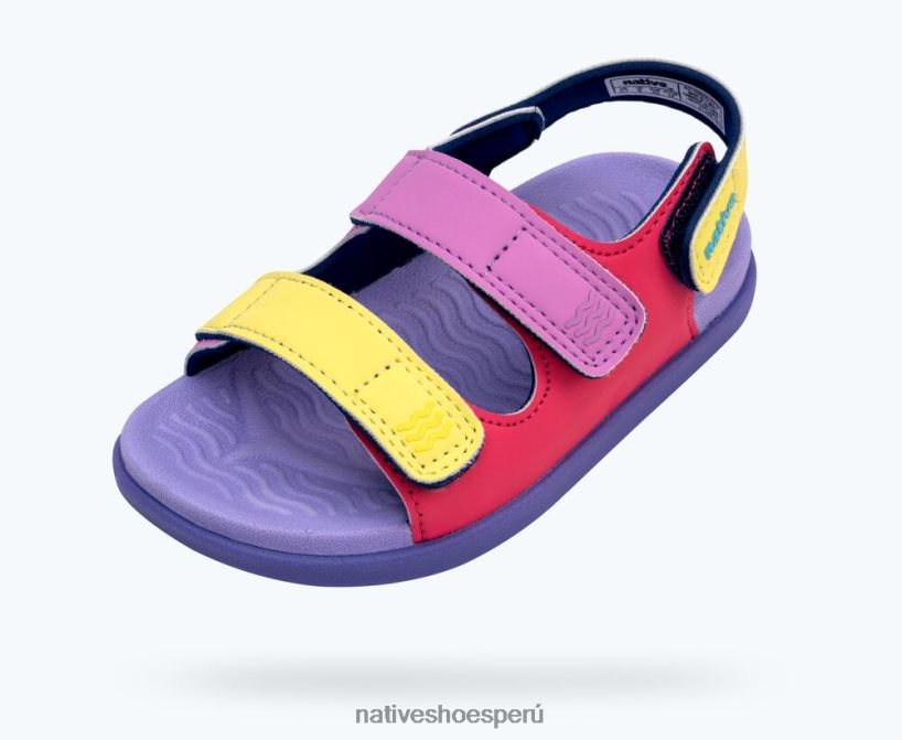 educacion fisica Native Shoes niños frankie sugarlite rosa deslumbrante/púrpura curativo/púrpura neblina/correa de bayas de invierno matutinas HV64F8107 calzado