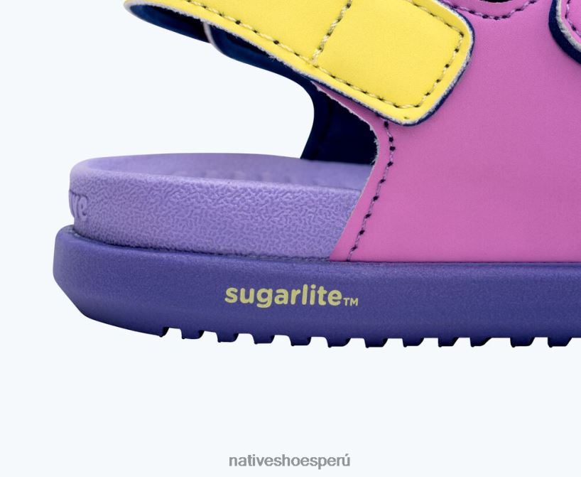 educacion fisica Native Shoes niños frankie sugarlite rosa deslumbrante/púrpura curativo/púrpura neblina/correa de bayas de invierno matutinas HV64F8107 calzado
