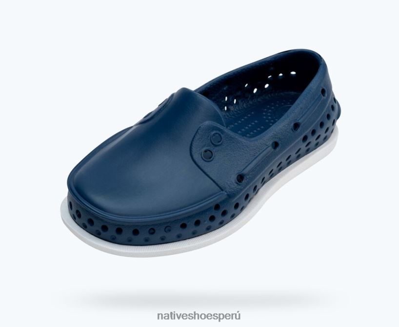 educacion fisica Native Shoes niños howard sugarlite azul frontera/ blanco concha/ goma moteada cola de zorro HV64F8239 calzado