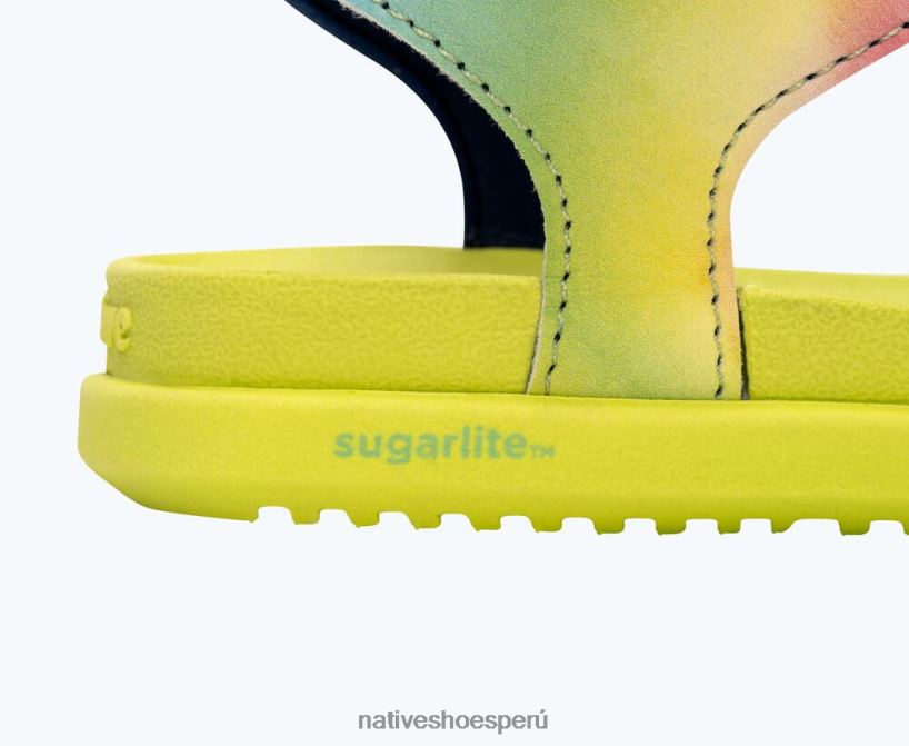 educacion fisica Native Shoes niños impresión charley sugarlite teñido anudado verde apio/arco iris HV64F898 calzado