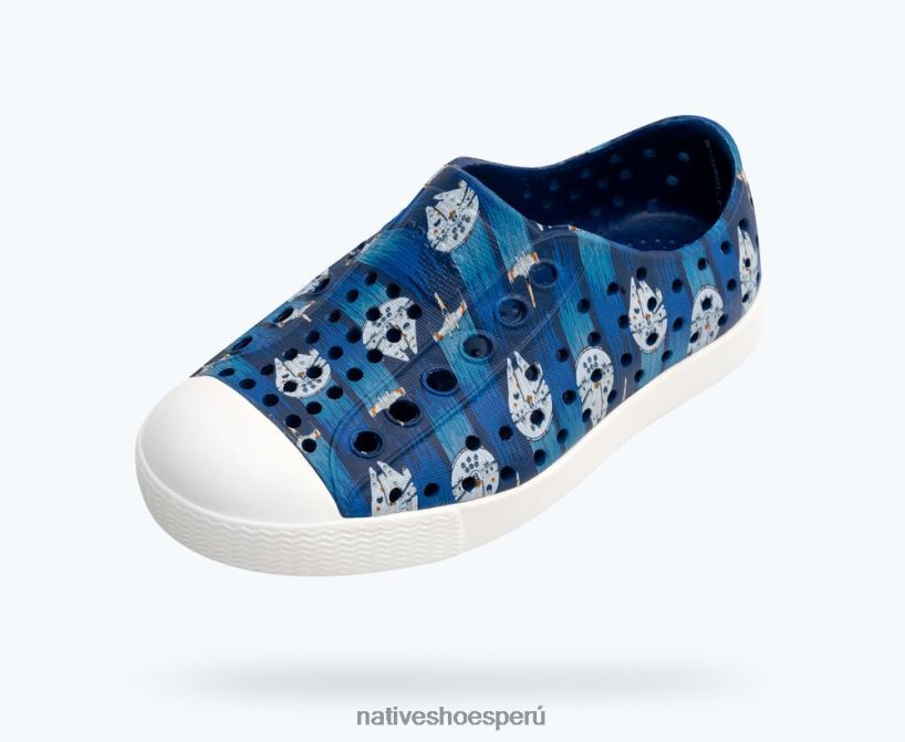 educacion fisica Native Shoes niños impresión de jefferson star wars azul estrellado/ blanco concha/ halcón milenario aop HV64F8245 calzado
