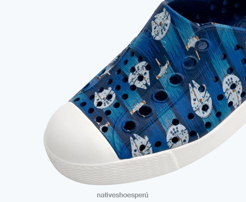 educacion fisica Native Shoes niños impresión de jefferson star wars azul estrellado/ blanco concha/ halcón milenario aop HV64F8245 calzado