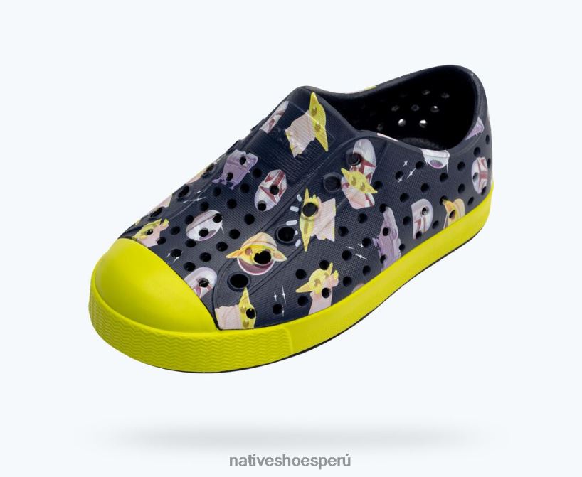 educacion fisica Native Shoes niños impresión de jefferson star wars azul regata/ verde chartreuse/ mando aop HV64F8205 calzado