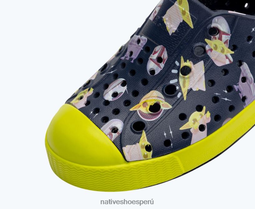 educacion fisica Native Shoes niños impresión de jefferson star wars azul regata/ verde chartreuse/ mando aop HV64F8205 calzado