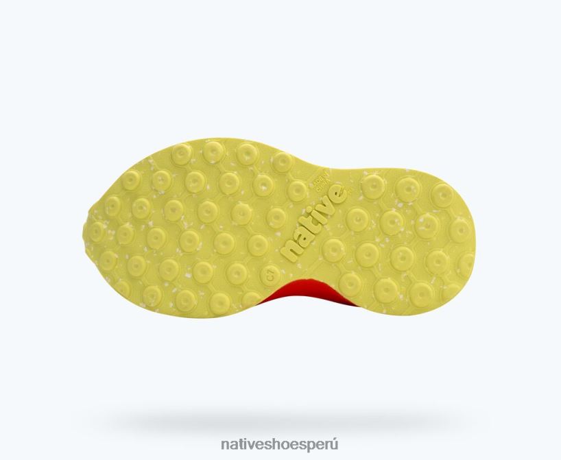 educacion fisica Native Shoes niños impresión robbie sugarlite Azul ultravioleta/rojo fuego/llama chartreuse/caucho moteado de apio HV64F8118 calzado