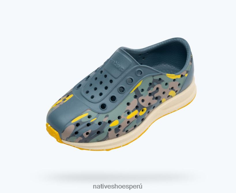 educacion fisica Native Shoes niños impresión robbie sugarlite Gris clima/blanco hueso/eucamo fresia/caucho moteado de fresia HV64F8199 calzado