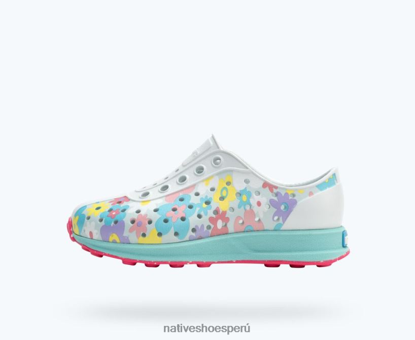 educacion fisica Native Shoes niños impresión robbie sugarlite azul costero/azul hortensia/margarita pastel/caucho moteado deslumbrante HV64F8226 calzado