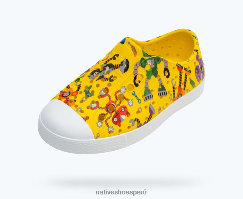 educacion fisica Native Shoes niños impresión sugarlite jefferson amarillo crayón/ blanco concha/ victoria robuddies HV64F8185 calzado