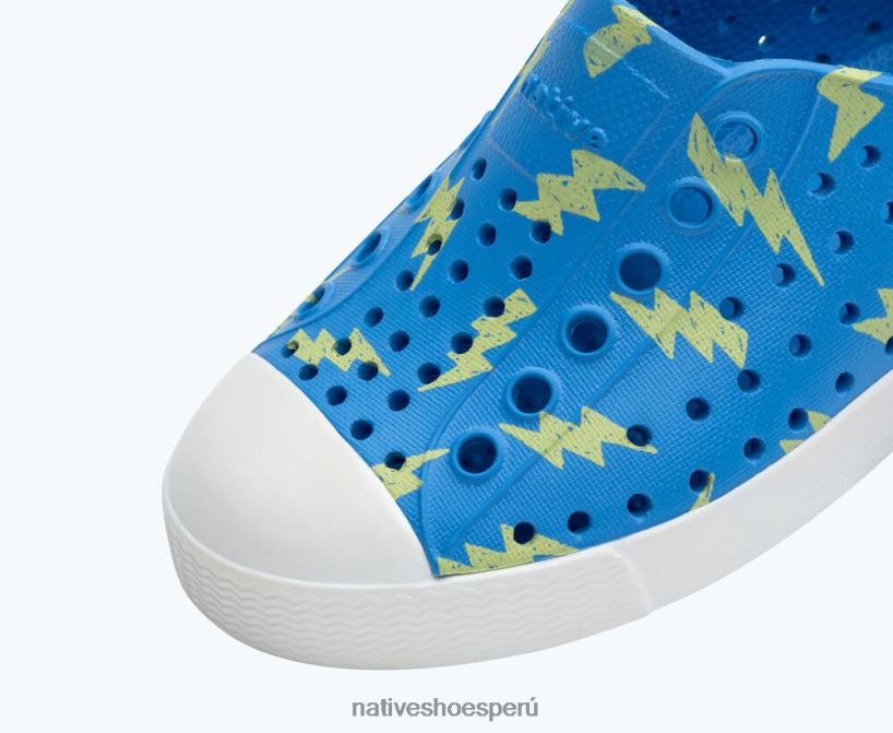 educacion fisica Native Shoes niños impresión sugarlite jefferson azul descansando/ blanco concha/ relámpago de apio HV64F8155 calzado