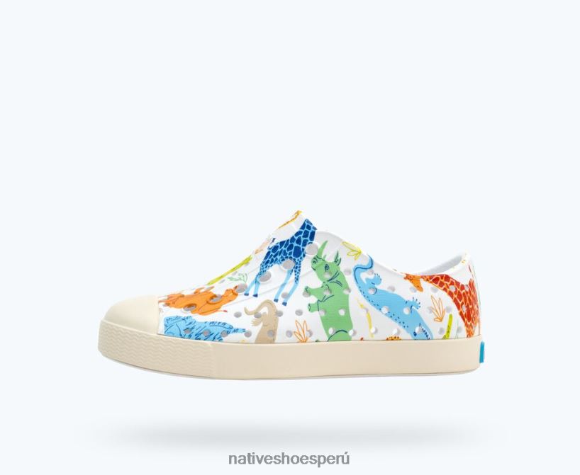 educacion fisica Native Shoes niños impresión sugarlite jefferson blanco concha/ blanco hueso/ dulces safari friends HV64F8170 calzado