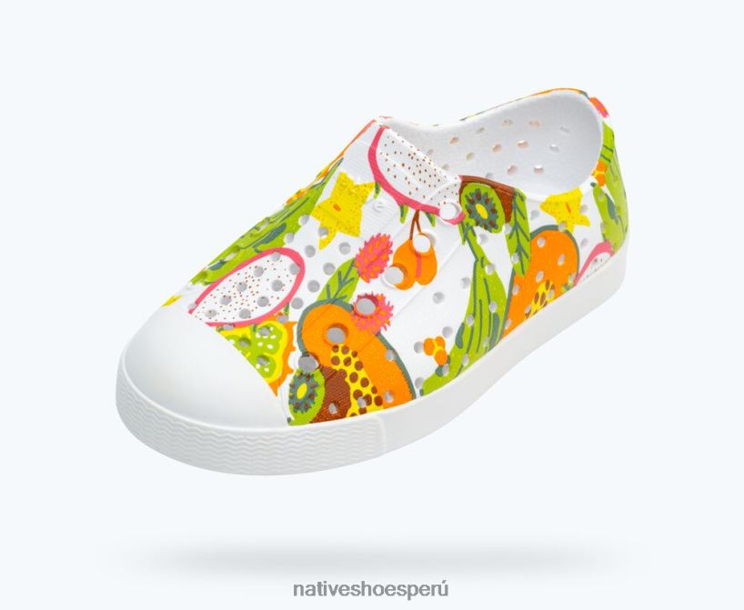 educacion fisica Native Shoes niños impresión sugarlite jefferson cáscara blanca/deslumbrante frutas tropicales HV64F8120 calzado
